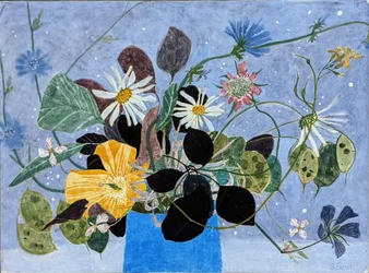 Fleurs sauvages avec chicorée, 2022 (tempera à l
