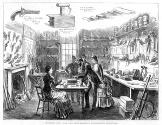 Le musée criminel au bureau des condamnés, Département de la police métropolitaine, Londres, 1883