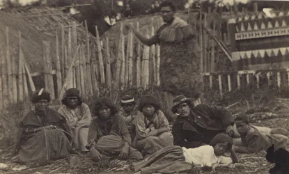 À Pawhakiro Pa, Hawkes Bay, Nouvelle-Zélande, vers 1865
