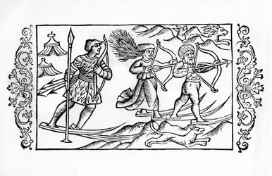 Chasse à ski finlandaise - dans "De Gentibus septrionalibus" de l