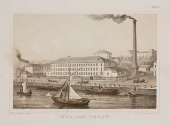 Rosenlunds Fabriker, Rosenlunds, Stockholm, Suède, vers 1840