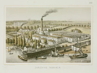Usine textile, Carlsviks, Stockholm, Suède, c.1840