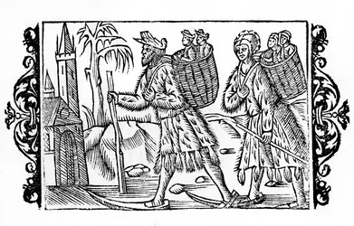 Deux Finlandais sur ski - dans "De Gentibus Septrionalibus" de l