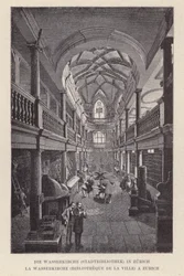 Die Wasserkirche, Stadtbibliothek, in Zurich, La Wasserkirche, Bibliothèque de la Ville, à Zurich (détail)