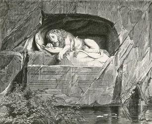 Monument à Lucerne aux Gardes Suisses tombés en défendant la famille royale de France, 10 août 1792