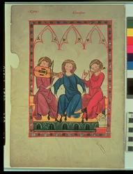 Musiciens, du Codex Manasse, une collection de chansons d