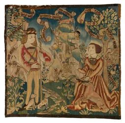 Panneau de tapisserie représentant la Chasse à la Licorne, fabriqué en Suisse ou dans le Haut-Rhin