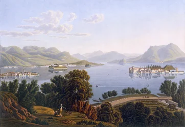 Vue du lac Majeur et des îles Borromées, de Voyage Pittoresque de Genève à Milan, 1819