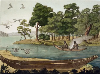 Méthode de navigation en Nouvelle-Hollande, gravée par F. Fumagalli, illustration d