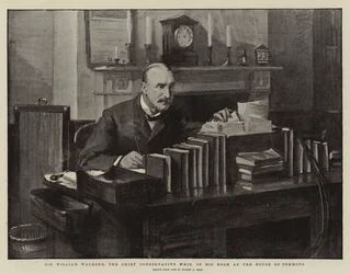 Sir William Walrond, le chef des conservateurs, dans sa chambre à la Chambre des communes