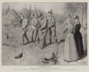 La visite du Kaiser à Sandringham, une matinée de chasse dans le bois de Wolferton