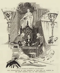 La présentation de la liberté de la ville de Londres à Sir John Gilbert, RA, au Guildhall