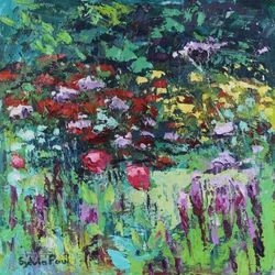 Coquelicots dans le jardin, 2021 (huile sur toile)