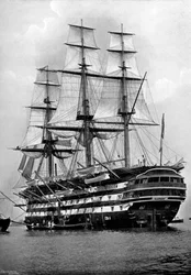 Le navire-école HMS St Vincent à Portsmouth, Hampshire, 1896