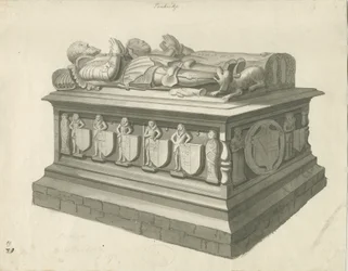 Église de Penkridge - Tombe de [Sir Edward Littleton] : dessin sépia, nd [fin XVIIIe siècle]