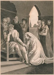Reine de Richard II, intercédant pour la vie de Simon Burley, 1388, 1864