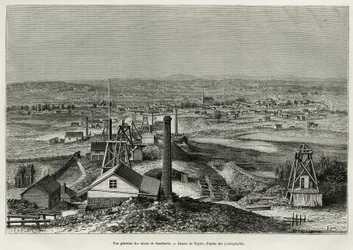 Vue générale des mines de Sandhurst. Gravure pour illustrer l