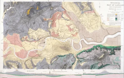 Carte géologique de Londres et des environs, 1871