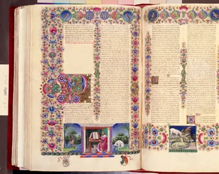 Épître de Saint Paul aux Romains, illustration double-folio de la 