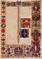 Incipit du premier Livre des Rois, du Volume I de la Bible de Borso d