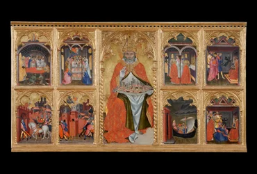 San Gimignano en Trône avec Huit Histoires de sa Vie