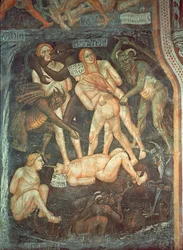 Le Jugement dernier, détail des adultères, v. 1394