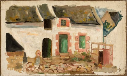 Enfant devant la maison