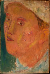 Tête de jeune fille au chapeau