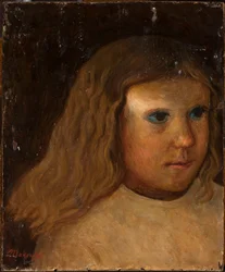 Tête de jeune fille aux cheveux dénoués