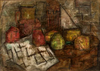 Nature morte avec une cruche et des fruits