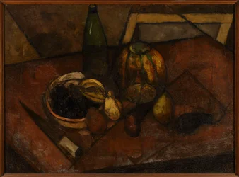 Nature morte avec un melon et un couteau