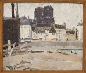 Paysage avec la cathédrale Notre-Dame