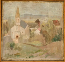 Paysage avec une petite église (La Comelle)