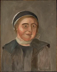 Étude de femme en coiffe noire et blanche