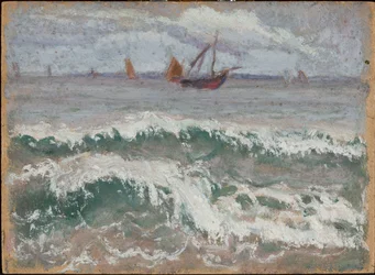 Une mer agitée avec des bateaux