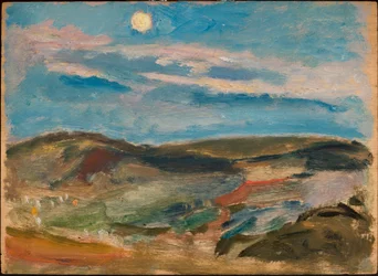 Colline éclairée par la lune