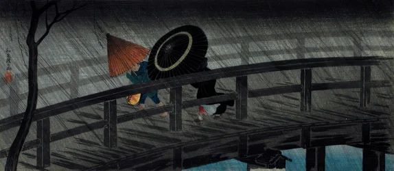 Pluie sur le pont Izumi