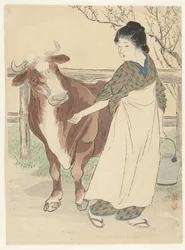 Laitière avec vache