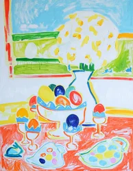 Une table de Pâques haute en couleur