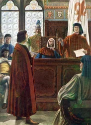 COSIMO DE MEDICI, Grand Duc de Toscane, ici en train de se défendre contre les accusations de ses ennemis.