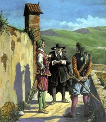 Don Abbondio rencontre les braves - illustration pour "Les amants" d