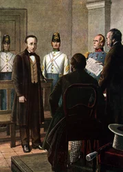 Lecture de la lettre de condamnation de Silvio Pellico et Piero Maroncelli à l
