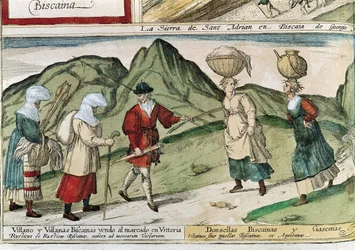 Paysans basques. Gravure de Franz Hogenberg