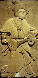 Stèle représentant un musicien (terre cuite)