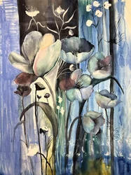 Fleurs bleues éthérées