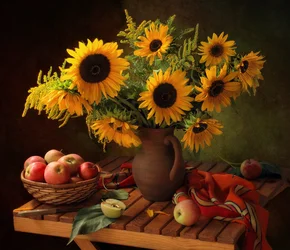 Tournesols et pommes d