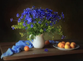 Bleuets et abricots