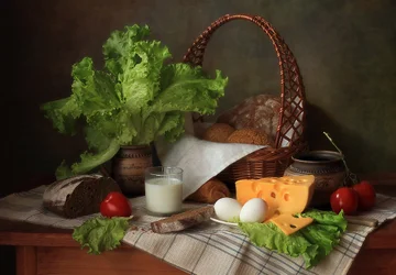 Nature morte rustique et fraîche