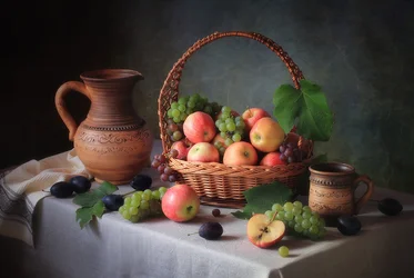 Nature morte rustique aux fruits