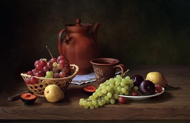 Nature morte rustique aux fruits